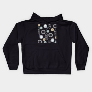 vintage clock pattern Kids Hoodie